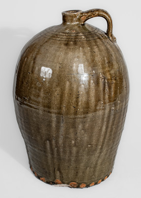 Four-Gallon Southern Alkaline-Glazed Stoneware Jug, second half 19th century