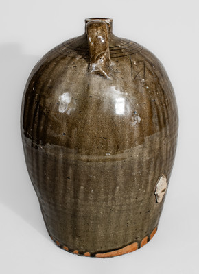Four-Gallon Southern Alkaline-Glazed Stoneware Jug, second half 19th century
