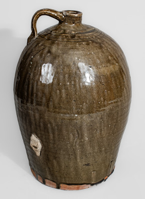 Four-Gallon Southern Alkaline-Glazed Stoneware Jug, second half 19th century