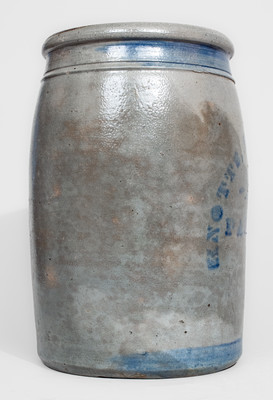 KNOTTS, SWINDLER & CO. / PALATINE, W. VA. Cobalt-Decorated Stoneware Jar