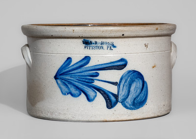 EVAN R. JONES / PITTSTON, PA Stoneware Cake Crock, circa 1875