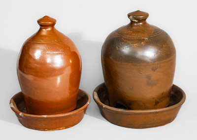 Two A.L. HYSSONG, / BLOOMSBURG, PA Stoneware Chicken Waterers