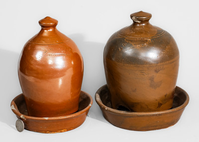 Two A.L. HYSSONG, / BLOOMSBURG, PA Stoneware Chicken Waterers
