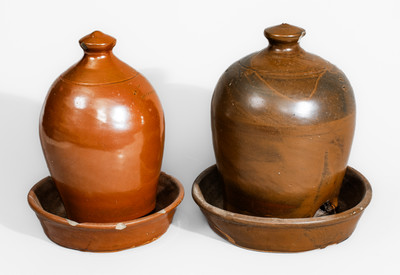 Two A.L. HYSSONG, / BLOOMSBURG, PA Stoneware Chicken Waterers