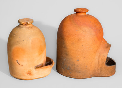 Two Pottery Chicken Waterers, American, second half 19th century