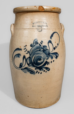 Six-Gallon HAXSTUN & CO. / FORT EDWARD, N.Y. Stoneware Churn