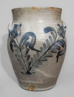 Attrib. Richard C. Remmey, Philadelphia, PA Three-Gallon Stoneware Jar w/ Elaborate Cobalt Decoration