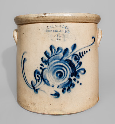HAXSTUN & CO. / FORT EDWARD. N.Y. Four-Gallon Stoneware Crock