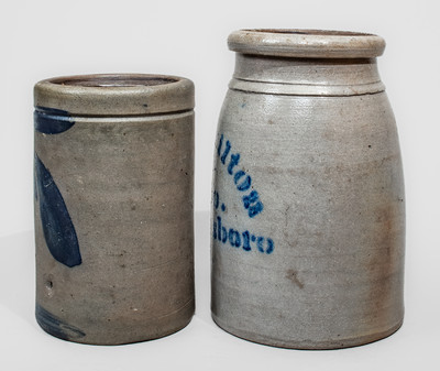 Two Cobalt-Decorated Western PA Stoneware Canning Jars