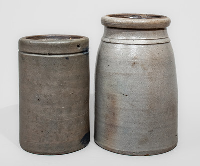 Two Cobalt-Decorated Western PA Stoneware Canning Jars