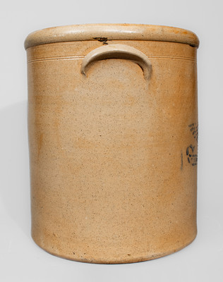 Six-Gallon Ohio Stoneware Eagle Crock, E PLURIBUS UNUM