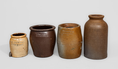Four Marked American Stoneware Jars, second half 19th century