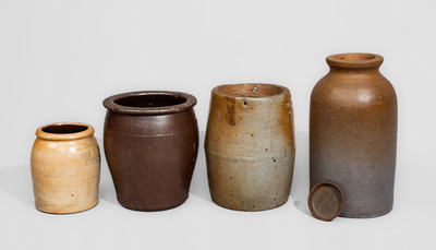 Four Marked American Stoneware Jars, second half 19th century