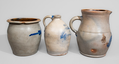 Three Pieces of Williamsport, Pennsylvania Stoneware, circa 1875-80
