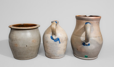 Three Pieces of Williamsport, Pennsylvania Stoneware, circa 1875-80