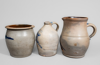 Three Pieces of Williamsport, Pennsylvania Stoneware, circa 1875-80