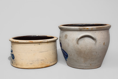 Two Pieces of Cobalt-Decorated Pennsylvania Stoneware, third quarter 19th century