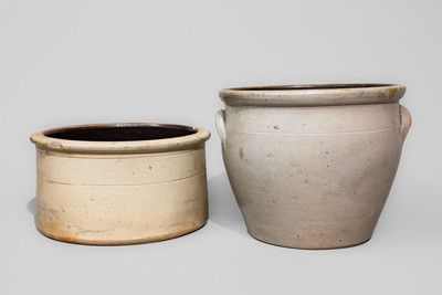 Two Pieces of Cobalt-Decorated Pennsylvania Stoneware, third quarter 19th century