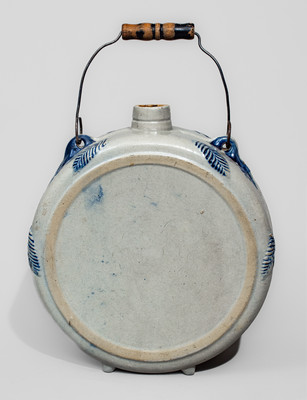 Molded Stoneware Canteen, F & K / WINES, attrib. White's Pottery, Utica, NY