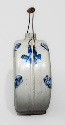 Molded Stoneware Canteen, F & K / WINES, attrib. White's Pottery, Utica, NY