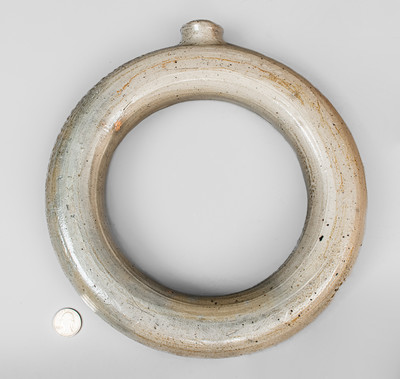 Salt-Glazed North Carolina Stoneware Ring Flask, second half 19th century