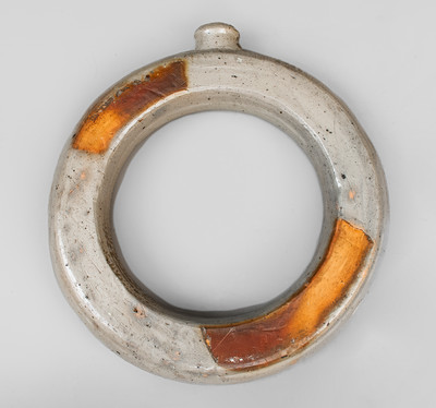 Salt-Glazed North Carolina Stoneware Ring Flask, second half 19th century