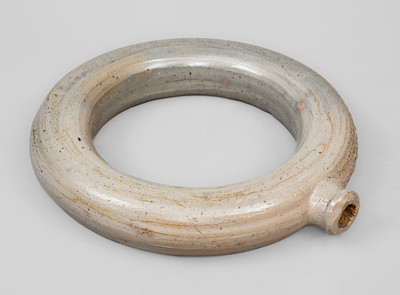 Salt-Glazed North Carolina Stoneware Ring Flask, second half 19th century
