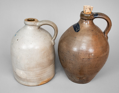 Two American Stoneware Jugs, second and third quarters 19th century
