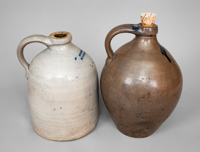 Two American Stoneware Jugs, second and third quarters 19th century