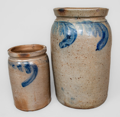 Two attrib. David Parr, Jr., Richmond, Virginia Stoneware Jars