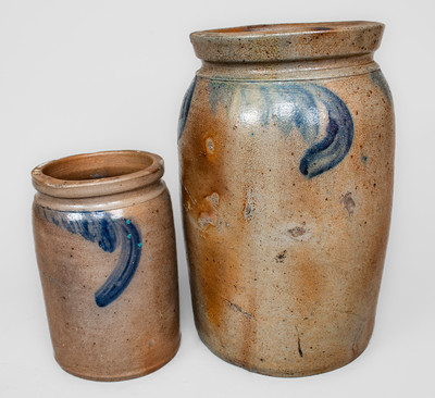 Two attrib. David Parr, Jr., Richmond, Virginia Stoneware Jars
