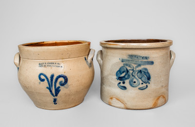 Two Pieces of Cobalt-Decorated Northeastern U.S. Stoneware, 19th century