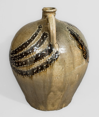 Stephen Ferrell (FERRELL / 1993) Double-Handled Jug w/ Two-Color-Slip Chicken Decoration