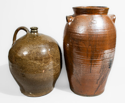 Two Pieces of South Carolina Stoneware, 19th - 20th century