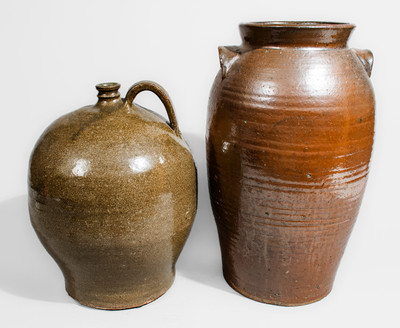 Two Pieces of South Carolina Stoneware, 19th - 20th century