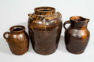 Three Pieces of Edgefield District, SC Stoneware, fourth quarter 19th century