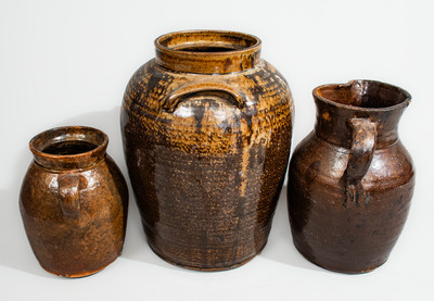 Three Pieces of Edgefield District, SC Stoneware, fourth quarter 19th century