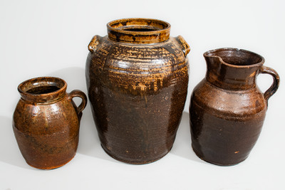 Three Pieces of Edgefield District, SC Stoneware, fourth quarter 19th century