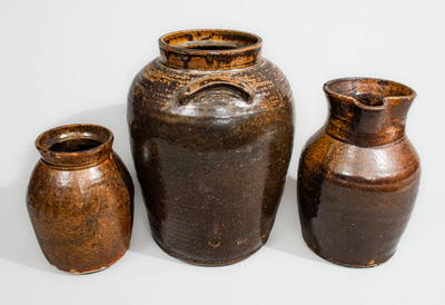 Three Pieces of Edgefield District, SC Stoneware, fourth quarter 19th century