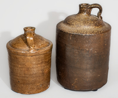 Two Glazed Stoneware Shoulder Jugs, W.F. Hahn, Trenton, SC, fourth quarter 19th century