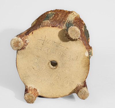 Rare "JW Moore / East Canton. O / The Stark Brick Co / Aug 1935" Stump-Form Flowerpot