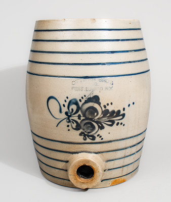 Four-Gallon OTTMAN BROS. & CO. / FORT EDWARD, NY Stoneware Water Cooler