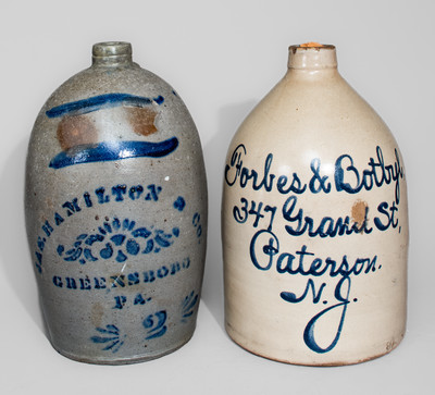 Two Two-Gallon American Stoneware Jugs, fourth quarter 19th century