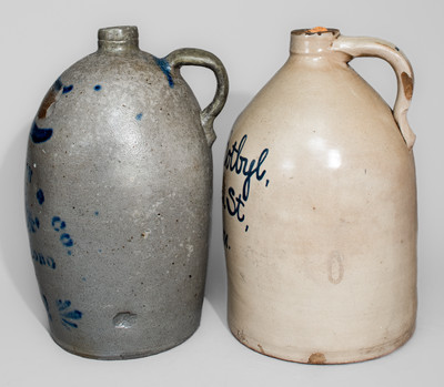 Two Two-Gallon American Stoneware Jugs, fourth quarter 19th century