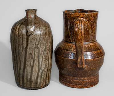 Two Pieces of Southern Alkaline-Glazed Stoneware, second half 19th century