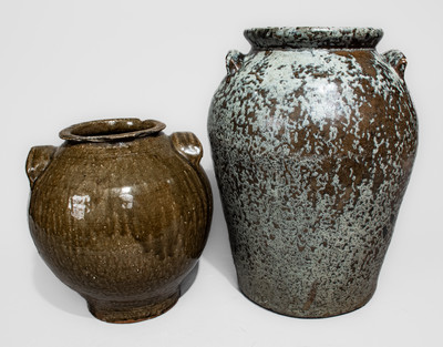 Two Alkaline-Glazed Southern Stoneware Jars, 19th - 20th centuries