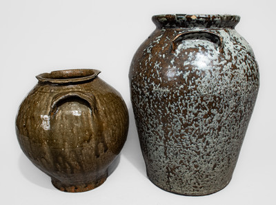 Two Alkaline-Glazed Southern Stoneware Jars, 19th - 20th centuries