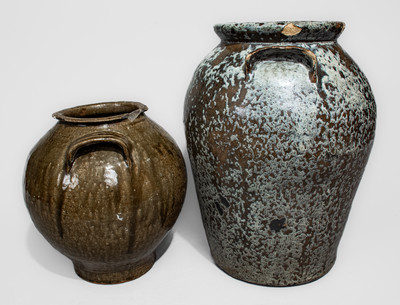 Two Alkaline-Glazed Southern Stoneware Jars, 19th - 20th centuries