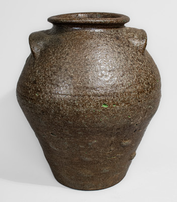 Three-Gallon Alkaline-Glazed South Carolina Stoneware Jar, Stamped "VII"