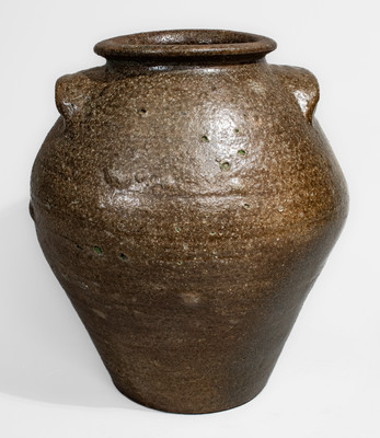 Three-Gallon Alkaline-Glazed South Carolina Stoneware Jar, Stamped "VII"